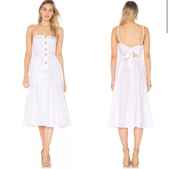 Free People Women's 100% Cotton Perfect Peach Poplin Button Midi Dress Sz M - Picture 1 of 9